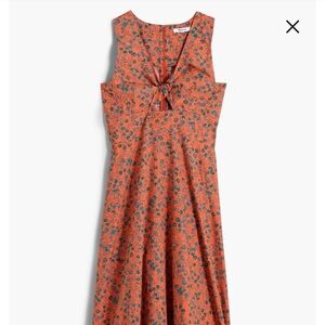 Madewell Floral Twist Front Poplin Midi Dress